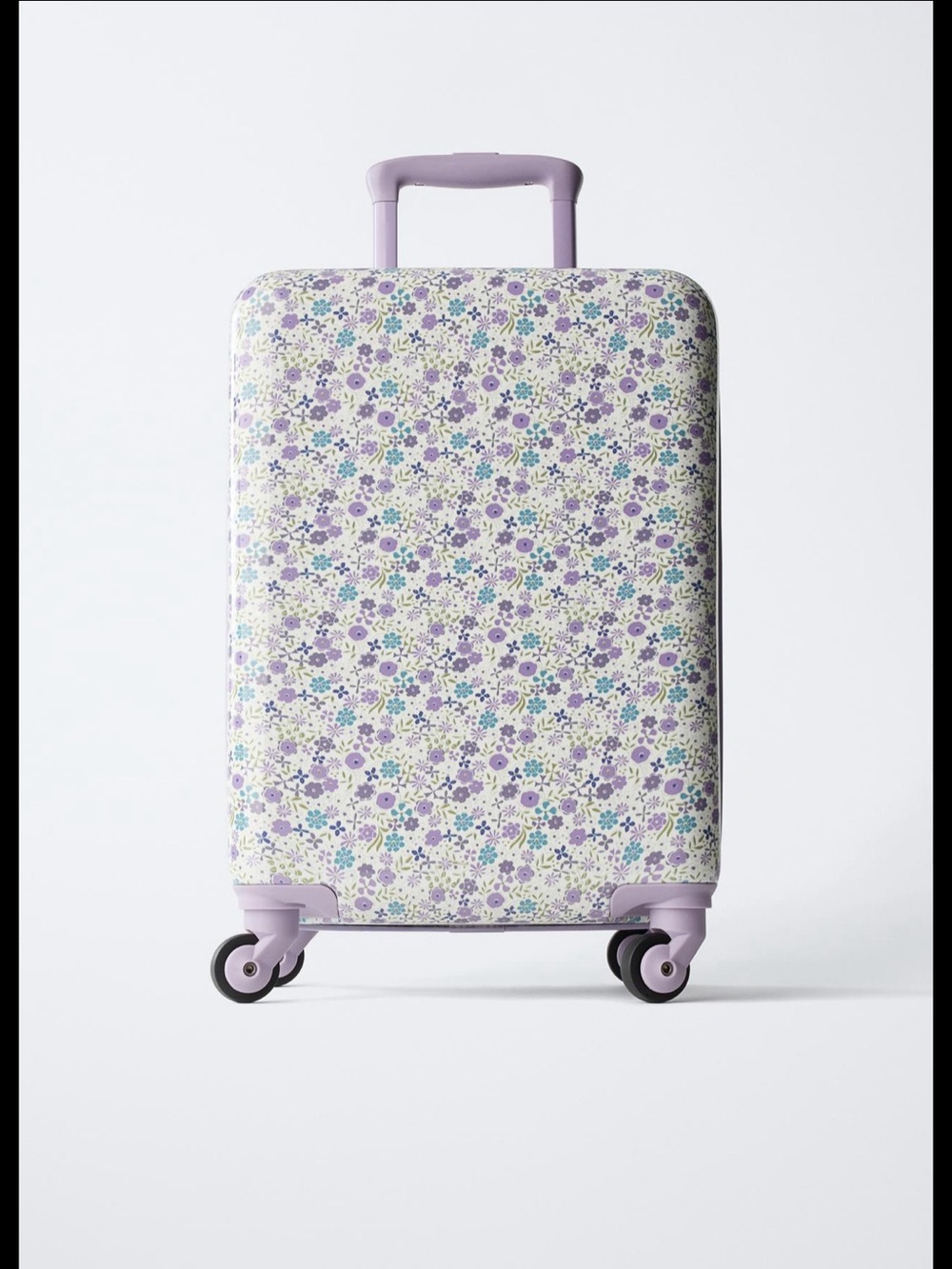 Zara Floral Print Carry-On Luggage in Lavender